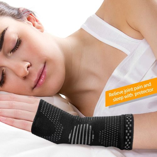  ABYON New Technology Medical Compression Wrist Brace Sleeves (Pair), Carpal Tunnel and Wrist Pain Relief Treatment,Wrist Support for Women and Men -Please Check Sizing Chart