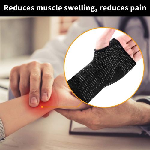  ABYON New Technology Medical Compression Wrist Brace Sleeves (Pair), Carpal Tunnel and Wrist Pain Relief Treatment,Wrist Support for Women and Men -Please Check Sizing Chart