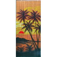 ABeadedCurtain Tropical Sunset Palm Trees Beaded Curtain 125 Strands (+hanging hardware)