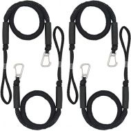 Bungee Dock Lines Shock Bungee Docking Rope Stretchable Mooring Rope with Stainless Steel Clip 4 Pack Black
