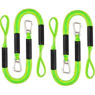 Bungee Dock Lines Shock Bungee Docking Rope Stretchable Mooring Ropes with Stainless Steel Clip Green 4 Pack