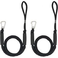 Bungee Dock Lines Shock Bungee Docking Rope Stretchable Boat Accessories Mooring Rope with Clip and Foam Float Perfect for Jet Ski, SeaDoo, Yamaha WaveRunner, Kayak, Pontoon(4ft -5.5ft)-2 Pack