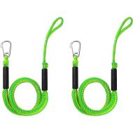 Bungee Dock Lines Shock Bungee Docking Rope Stretchable Mooring Ropes with Stainless Steel Clip Green 2 Pack
