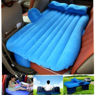 ABlevel FLY5D Inflatable Car Mobile Cushion Seat Sleep Rest Mattress Air Bed Outdoor Sofa Mat Car Air Mattress Travel Bed (Beige without baffle) (Blue)