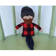 AButtonAndAStitch The Woodcutter, handmade doll perfect for storytelling, Red Riding Hood Storybook Character