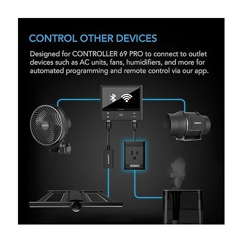  AC Infinity UIS Control Plug, Socket Adapter to Connect UIS Smart Controllers to Outlet Devices