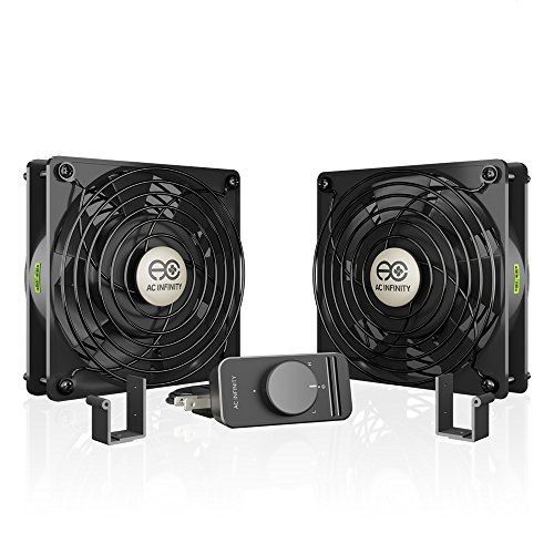  AC Infinity AXIAL S1225D, Dual 120mm Muffin Fan with Speed Controller, UL Certified for Doorway, Room to Room, Wood Stove, Fireplace, Circulation Projects