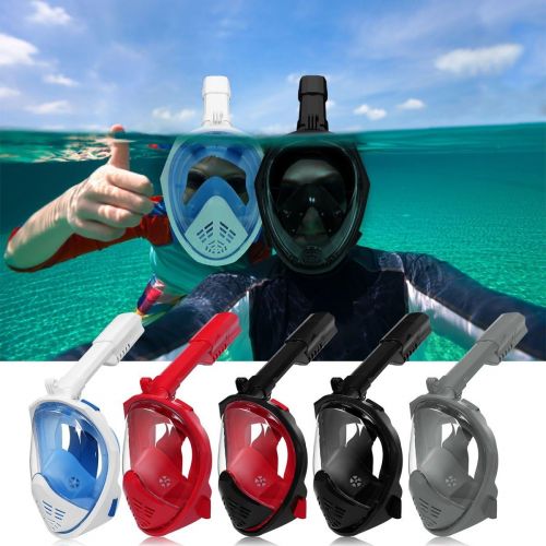  ACALI Faltbare Tauchmaske Vollgesichtsmaske Schnorcheln Maske Set + Tauchflossen und 10L PVC Wasserdicht Dry Bag-180 Grad Sichtfeld f¨¹r Erwachsene, Kinder, Gopro Kamera montieren