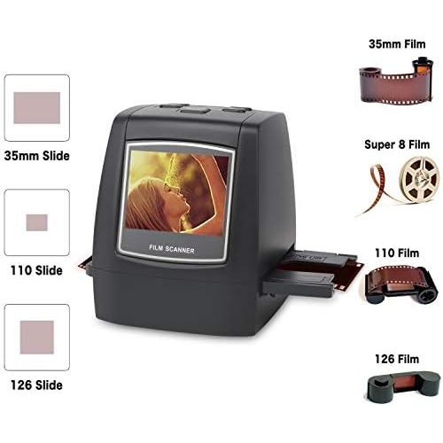  [아마존베스트]ACAMPTAR 22Mp Support 35mm 110 Slide Negative 126Kpk Super 8 Film Silde Scanner Digital Converter (EU Plug)