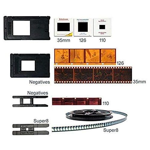  [아마존베스트]ACAMPTAR 22Mp Support 35mm 110 Slide Negative 126Kpk Super 8 Film Silde Scanner Digital Converter (EU Plug)