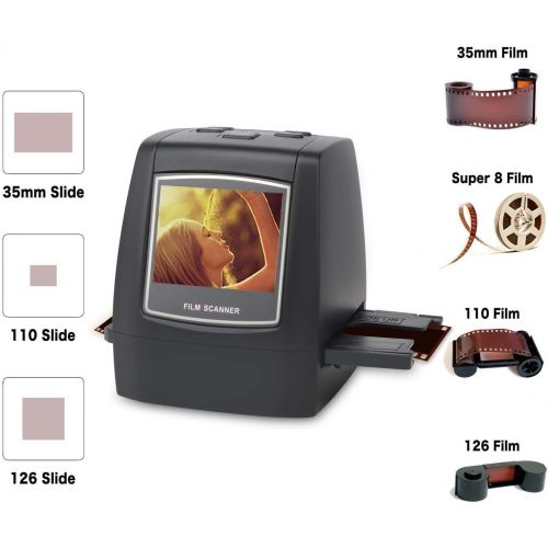  [아마존베스트]ACAMPTAR 22Mp Support 35mm 110 Slide Negative 126Kpk Super 8 Film Silde Scanner Digital Converter (EU Plug)