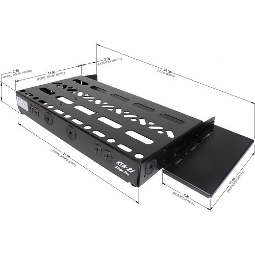  Accel XTA21 Pedal Board, 3 1/2 Deep Switcher Extension & 5 Wide Wha/Volume Extension