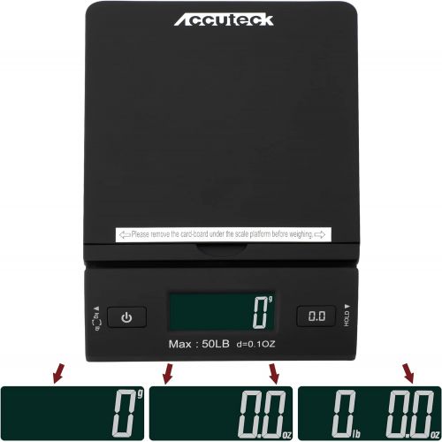  [아마존베스트]Accuteck 50 lb All-in-One Black Digital Shipping Postal Scale with Adapter (W-8250-50B)