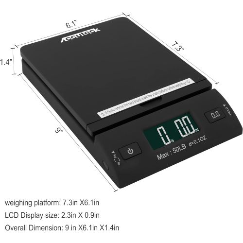  [아마존베스트]Accuteck 50 lb All-in-One Black Digital Shipping Postal Scale with Adapter (W-8250-50B)