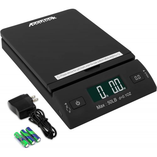  [아마존베스트]Accuteck 50 lb All-in-One Black Digital Shipping Postal Scale with Adapter (W-8250-50B)