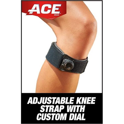  ACE Knee Strap with Custom Dial System, Provides adjustable targeted pressure on sore tendons, Satisfaction Guarantee