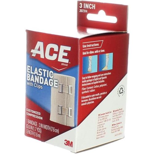  Ace Elastic Bandage with Clips 3 Inch, Pack of 5