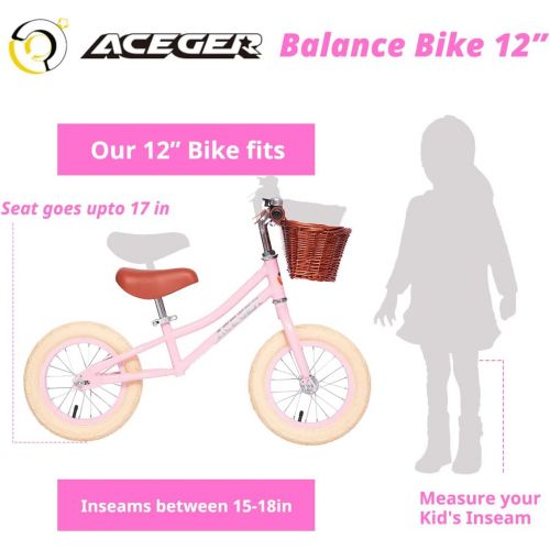  [아마존베스트]ACEGER Balance Bike for Kids with Basket, Ages 2 to 5 Years