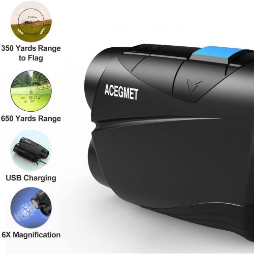  [아마존베스트]ACEGMET Golf Rangefinder, 650 Yards Range Finder for Golfers, Golf Rangefinder with Slope, Flag Lock and Pulse Vibration, Continuous Scan Golf Laser Rangefinder, 6X Magnification,