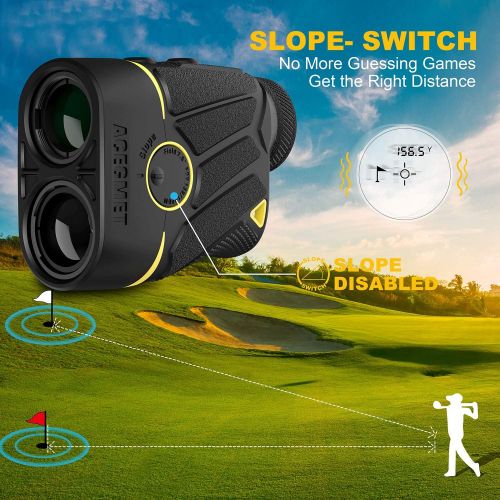  [아마존베스트]ACEGMET Golf Rangefinder, 1100 Yard Range Laser Rangefinder for Golf, Golf Rangefinder with Slope On/Off, Flag-Lock with Vibration Laser Range Finder