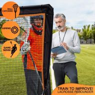 ACELETIQS Lacrosse Rebounder for Backyard 5x7 Feet Baseball Rebounder Practice Net Screen- Pitchback, Throwback, Bounce Back Training Wall Portable [Carry Bag Included]