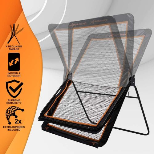  ACELETIQS Lacrosse Rebounder for Backyard 5x7 Feet Baseball Rebounder Practice Net Screen- Pitchback, Throwback, Bounce Back Training Wall Portable [Carry Bag Included]