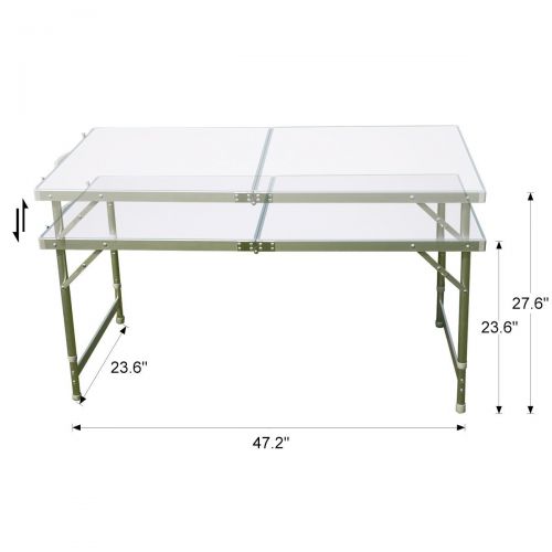  ACELIFE YOUR BEST PARTNER FOR OUTDOOR ACTIVITIES AceLife Aluminum Folding Picnic Camping Table with Carrying Handle, Portable and Height Adjustable