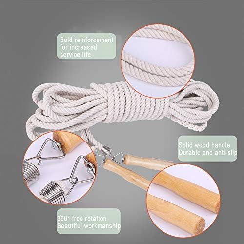  [아마존베스트]Springseil fuer Mehrspieler, beste Teamgruppen-Springseil fuer Schule, Sport und Outdoor-Aktivitaten Skipping Rope 5M Skipping Rope with Wooden Handle for Kids and Adults Best Team Group Skipping Rope for School, Sports and Outdoor Activities