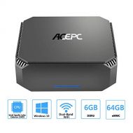 [아마존핫딜]Mini-PC Windows 10, ACEPC AK2 6GB RAM/ 64GB eMMC Intel Celeron J3455 4K HD Tragbarer Desktop-PC, Unterstuetzung 2,5 SSD/Dual HDMI/ 1000Mbps LAN/Dual Band WLAN/BT 4.2/ VESA Halterung