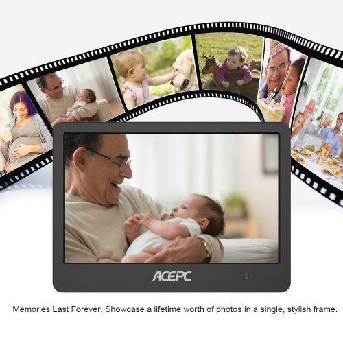  Digital Wifi Photo Frame,ACEPC P1 8 inch Digital Touch-Screen WIFI Cloud Frame with High Resolution LCD Screen and Free 10GB Cloud Storage, Built-in Speaker Slideshow Function for