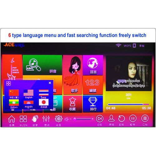  ACEUME 3TB HDD 61K Songs Mandarin+English Select Songs ,Touch Screen Karaoke Player, Free Cloud Download, Both Via Touch Screen and Mobile Device