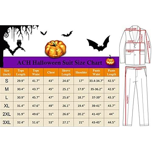  할로윈 용품ACH Halloween Suit for Men Party Costume Adult in Different Prints 3PCS Ugly Funny Men’s Jacket Outfit Cosplay with Tie Pants