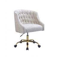 ACME Levian Office Chair, Vintage Cream Velvet & Gold Vintage Cream Velvet & Gold//Transitional