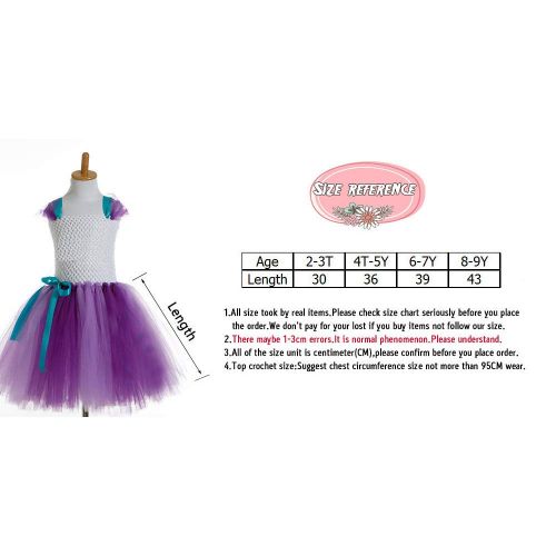  ACOGNA Girls Princess Dress Pageant Elegant Layered Tulle Anna Princess Costume with Unicorn Headband