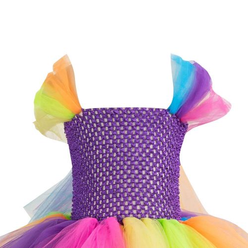  ACOGNA Girls Princess Dress Pageant Rainbow Layered Tulle Costume Outfit Party Dress, 8Y-9Y