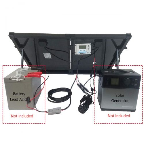  ACOPOWER 12V Portable 100 Watts Solar Panel Kit Suitcase with LCD Charge Controller (100W w/LCD Controller)