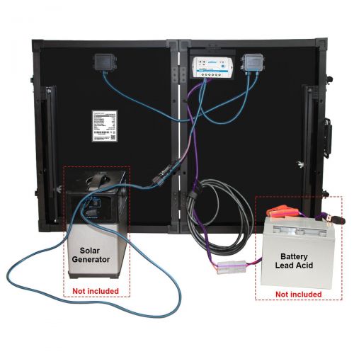  ACOPOWER 12V Portable 100 Watts Solar Panel Kit Suitcase with LCD Charge Controller (100W w/LCD Controller)