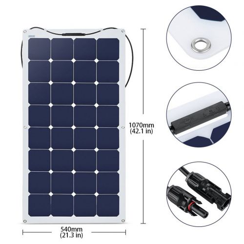  ACOPOWER HY-FL-50W, Thin Lightweight Charger on RV Boat Cabin Tent Caravan w MC4 Connector & ETFE for 12V Battery 50W Flexible Solar Panel