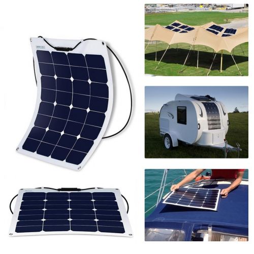  ACOPOWER HY-FL-50W, Thin Lightweight Charger on RV Boat Cabin Tent Caravan w MC4 Connector & ETFE for 12V Battery 50W Flexible Solar Panel