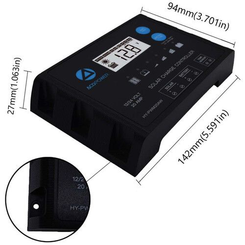  ACOPower Waterproof ProteusX 20A PWM Solar Charge Controller