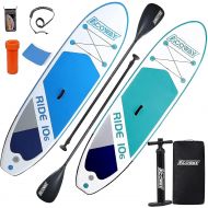 ACOWAY Inflatable Stand Up Paddle Board, 106 ×32×6 - Paddle Boards for Adults & Youth, SUP Paddleboard Accessories with Backpack & Hand Pump - Bottom Fin Paddling Surf Control, Non