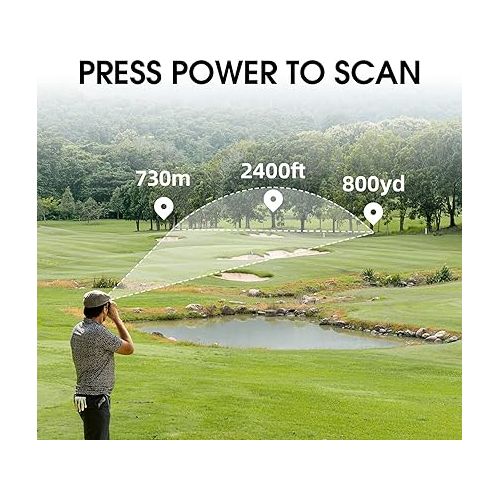  ACPOTEL Golf Rangefinder LCD Display with Slope Magnetic Golf Rangefinder (Ft/Yd/M) Range Finder Golf Flagpole Lock Vibration | Rechargable 2400 Feet Disc Golf Range Finder