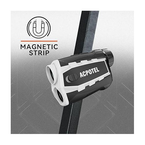  ACPOTEL Golf Rangefinder LCD Display with Slope Magnetic Golf Rangefinder (Ft/Yd/M) Range Finder Golf Flagpole Lock Vibration | Rechargable 2400 Feet Disc Golf Range Finder