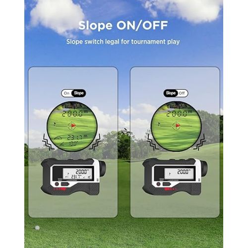  ACPOTEL Golf Rangefinder with Slope, LCD External Display with Magnetic Strip, Fast Flagpole Lock Vibration Golf Range Finder (Yd/M) Range Finder Golf | Laser Range Finder 800yd (Standard not Magnet)