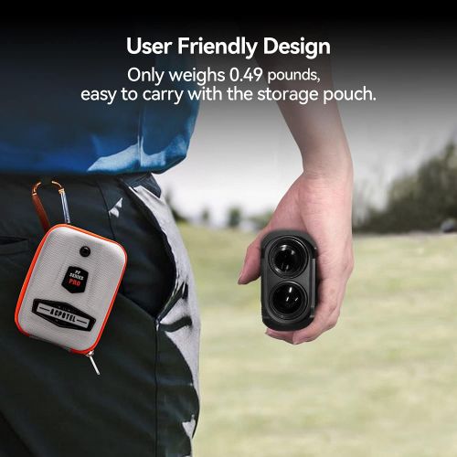  ACPOTEL Golf Laser Range Finder - LCD Display Screen Golf Rangefinder 6X Magnification 750 Yards Range Finder for Hunter, Slope ON/Off, Flag-Lock/Scan Distance Measuring Speed Meas