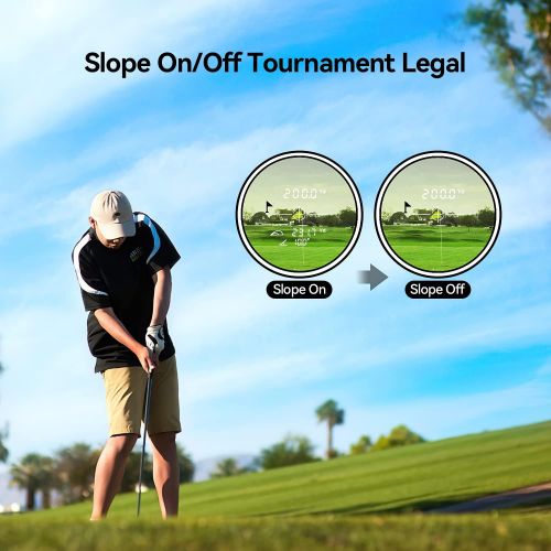  ACPOTEL Golf Laser Range Finder - LCD Display Screen Golf Rangefinder 6X Magnification 750 Yards Range Finder for Hunter, Slope ON/Off, Flag-Lock/Scan Distance Measuring Speed Meas