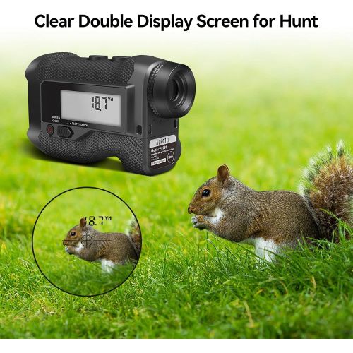  ACPOTEL Golf Laser Range Finder - LCD Display Screen Golf Rangefinder 6X Magnification 750 Yards Range Finder for Hunter, Slope ON/Off, Flag-Lock/Scan Distance Measuring Speed Meas