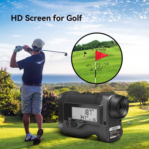  ACPOTEL Golf Laser Range Finder - LCD Display Screen Golf Rangefinder 6X Magnification 750 Yards Range Finder for Hunter, Slope ON/Off, Flag-Lock/Scan Distance Measuring Speed Meas