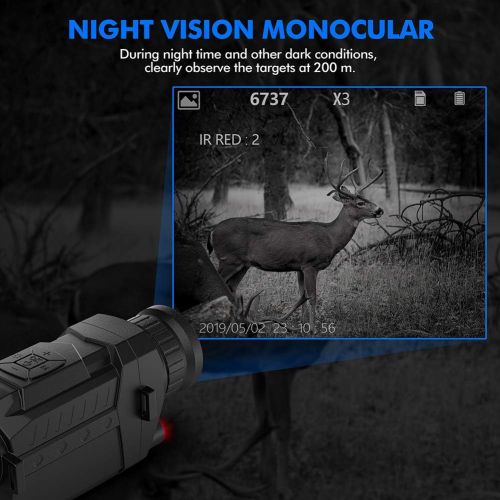  [아마존베스트]ACPOTEL Night Vision Monocular, 5 x 35 Digital Night Vision HD Scopes with Rechargeable/Take Photo/Video Recording/Playback Function for Outdoor/Surveillance/Security/Hunting/Hikin