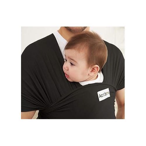 Acrabros Baby Wrap Carrier,Hands Free Baby Carrier Sling,Lightweight,Breathable,Softness,Perfect for Newborn Infants and Babies Shower Gift,Black
